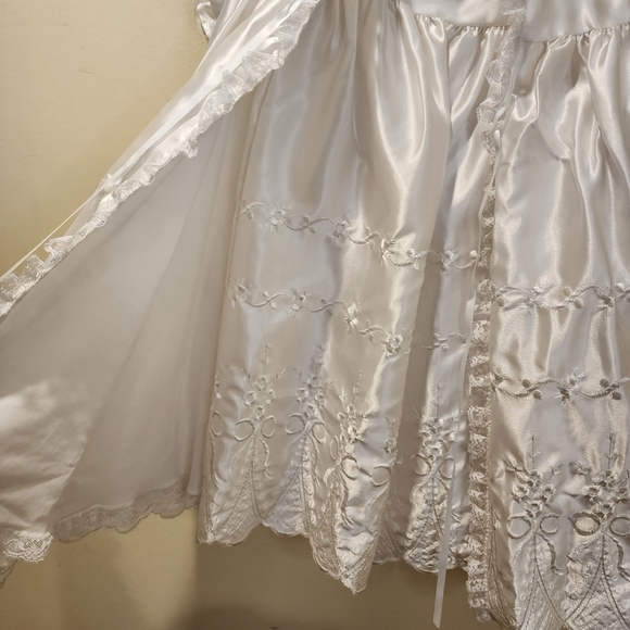 White Baby's Baptism Christening Dress 0-6 months 3 pieces - Picture 12 of 14
